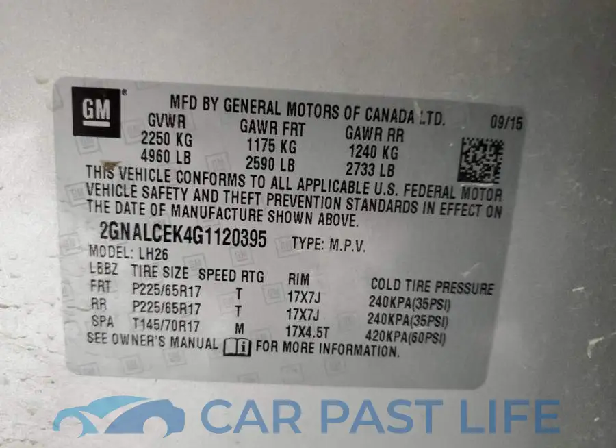 2GNALCEK4G1120395# 14