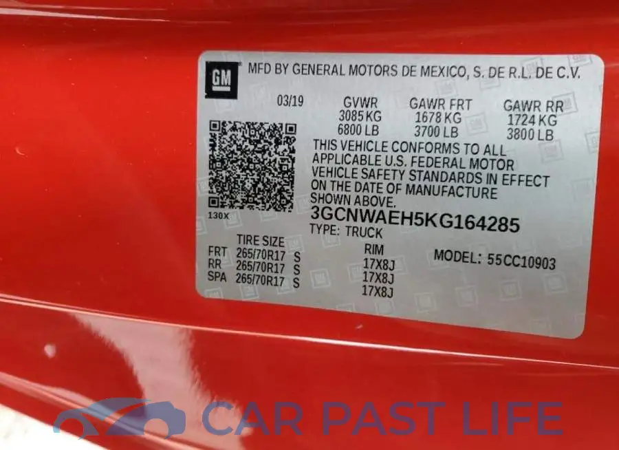 3GCNWAEH5KG164285# 12