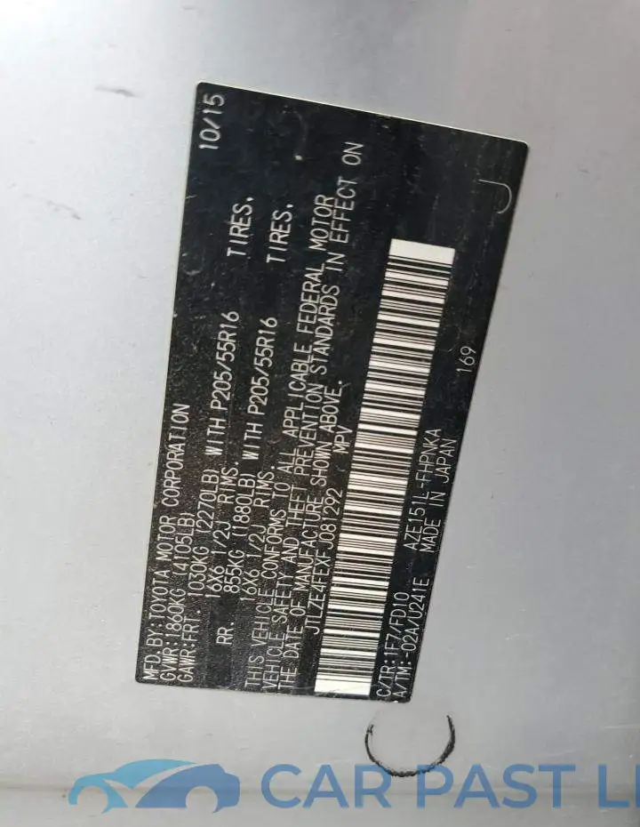 JTLZE4FEXFJ081292# 12