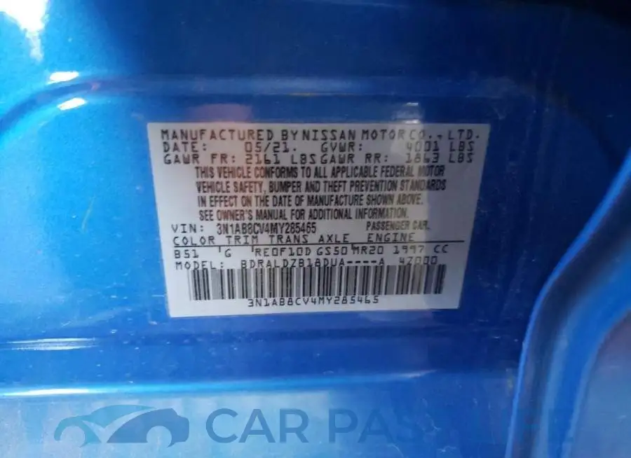 3N1AB8CV4MY285465# 12