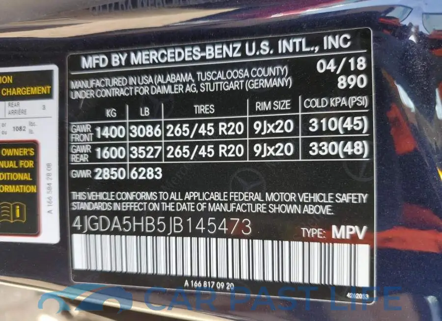 4JGDA5HB5JB145473# 13