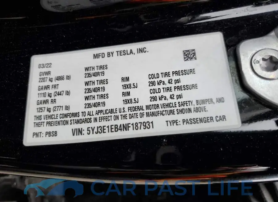 5YJ3E1EB4NF187931# 13