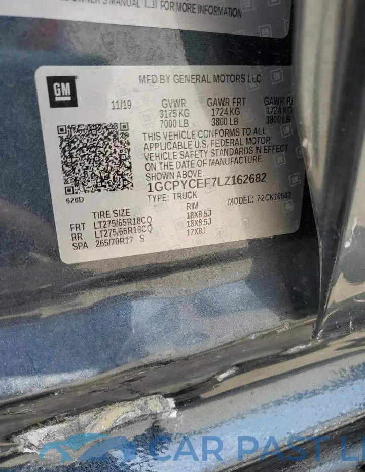 1GCPYCEF7LZ162682# 12