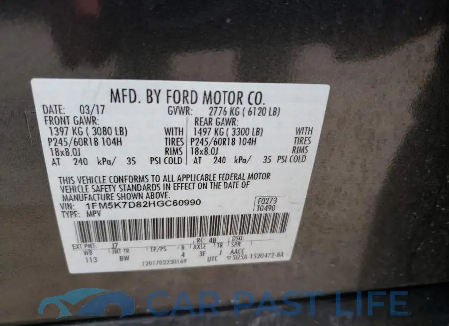 1FM5K7D82HGC60990# 12