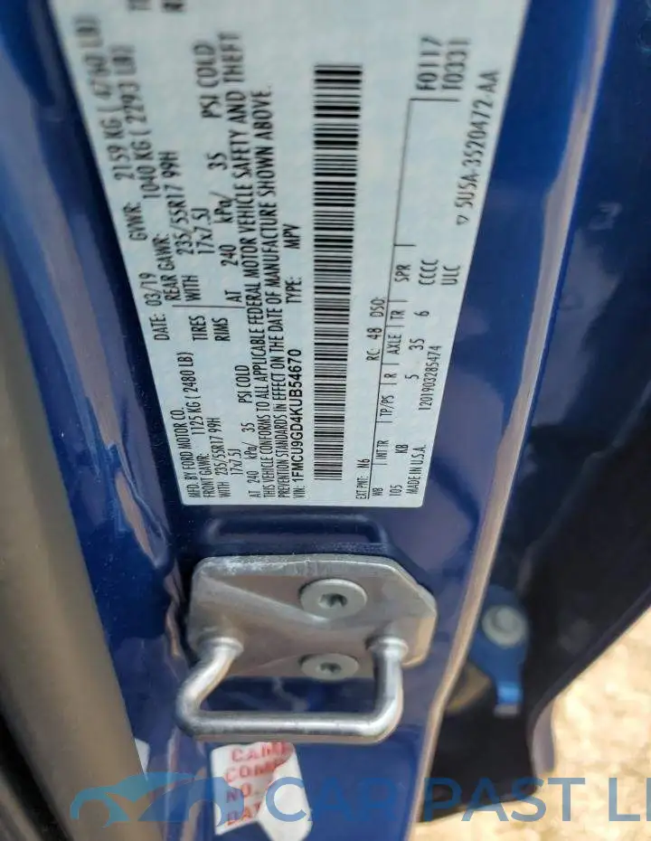 1FMCU9GD4KUB54670# 12
