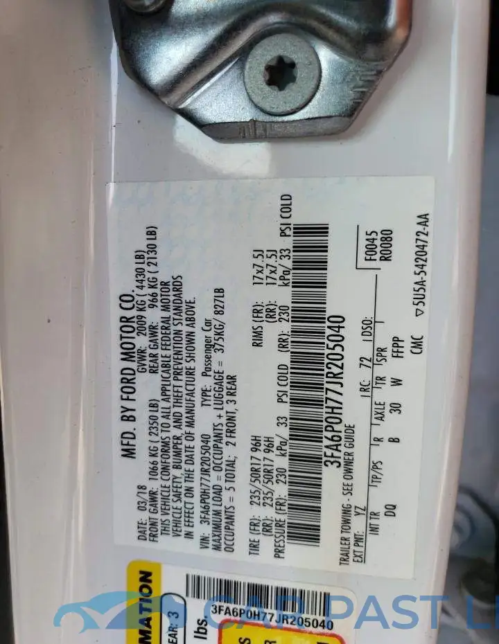 3FA6P0H77JR205040# 12