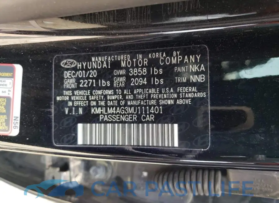 KMHLM4AG3MU111401# 12