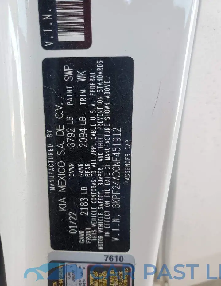 3KPF24AD0NE451912# 13