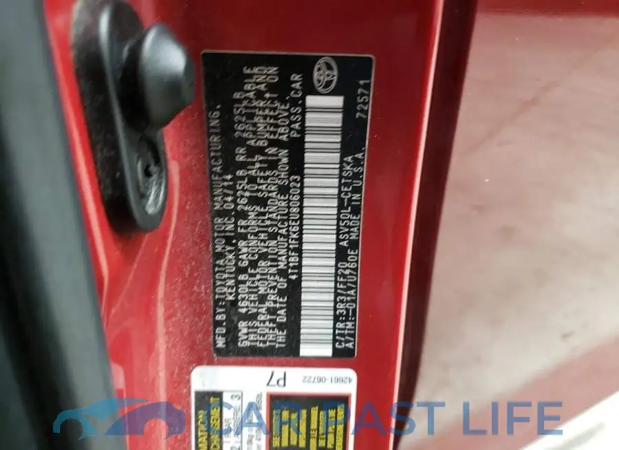 4T1BF1FK6EU806023# 12