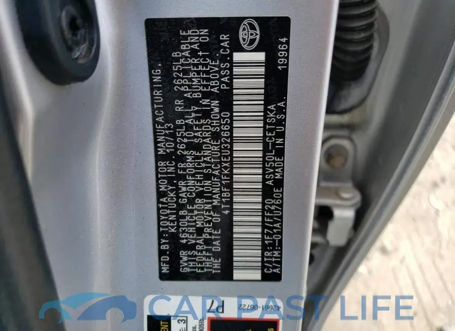 4T1BF1FKXEU326650# 12