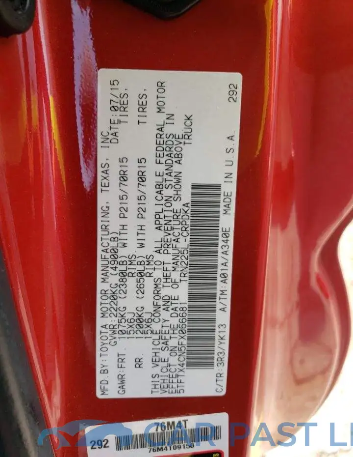 5TFTX4CN5FX066681# 12
