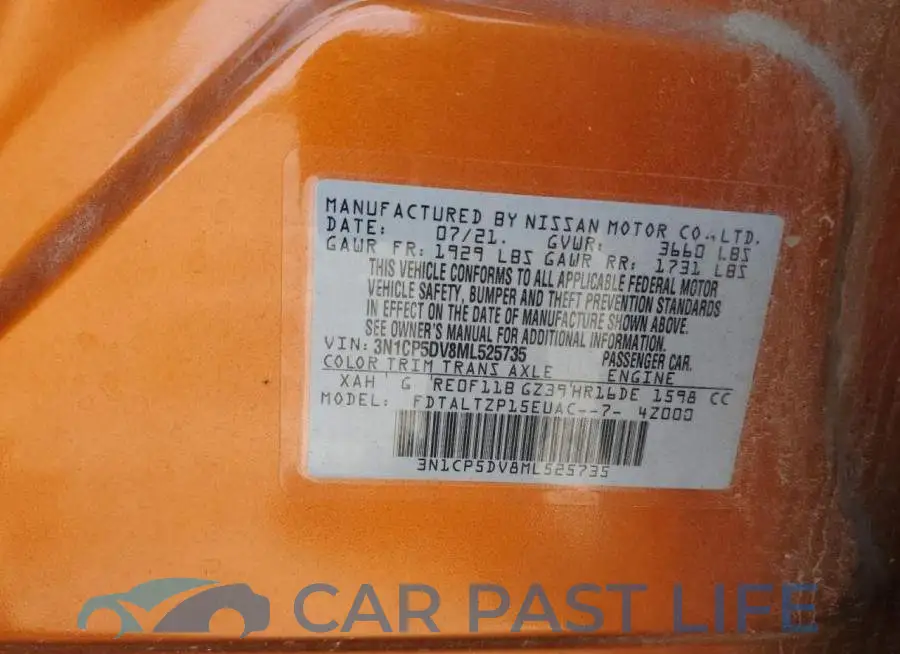 3N1CP5DV8ML525735# 12