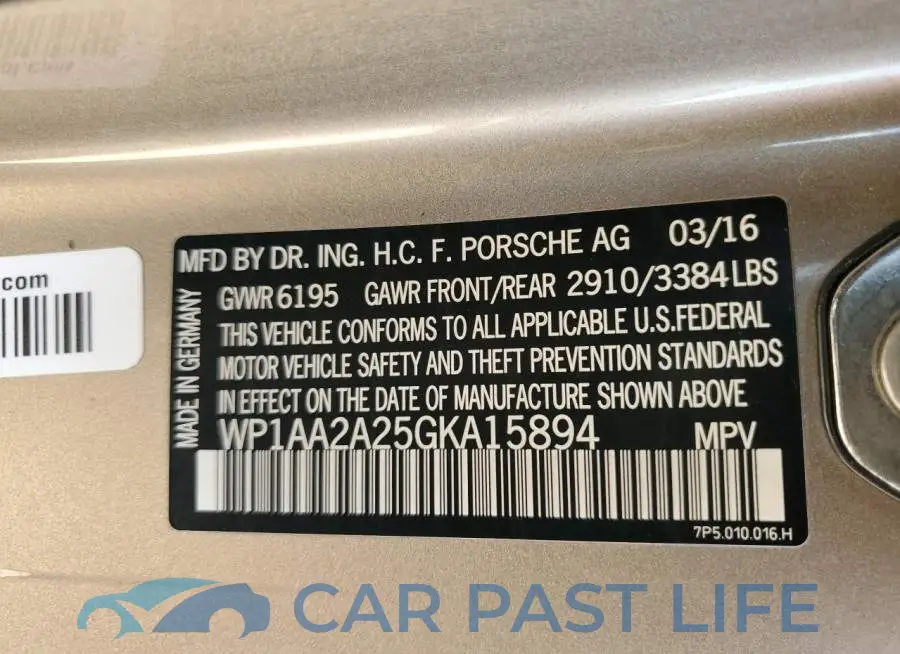 WP1AA2A25GKA15894# 12