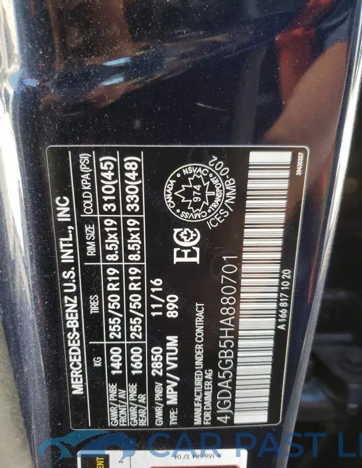 4JGDA5GB5HA880701# 13
