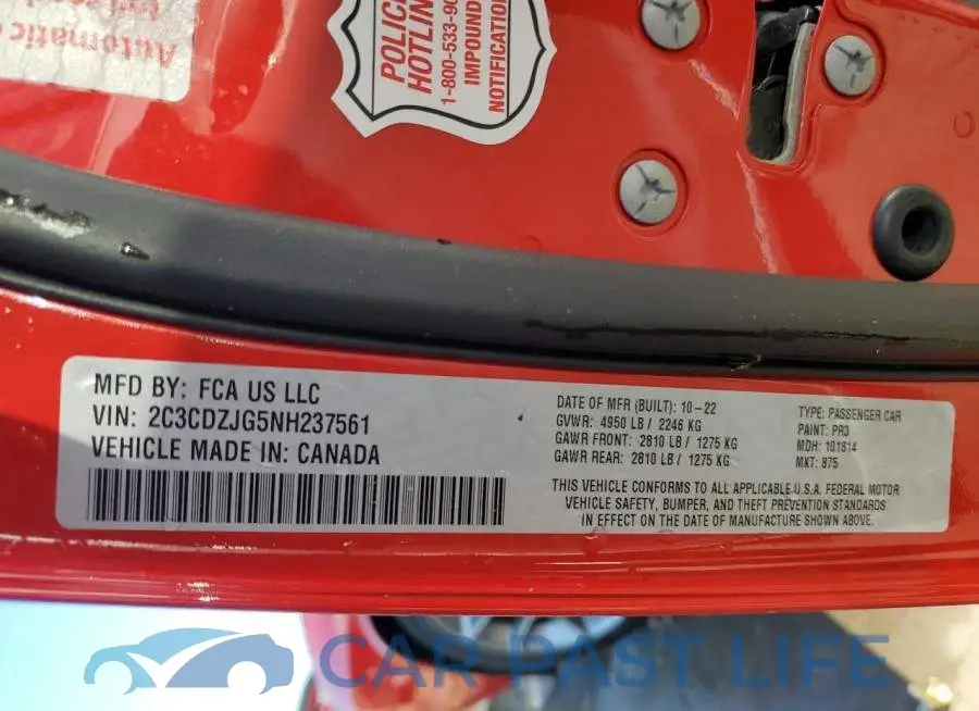 2C3CDZJG5NH237561# 12