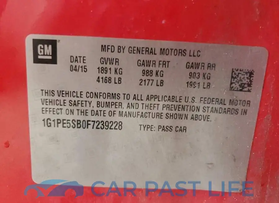 1G1PE5SB0F7239228# 12