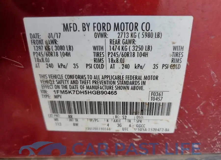 1FM5K7DH5HGB90465# 13