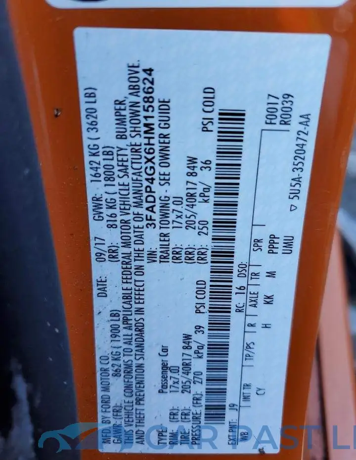 3FADP4GX6HM158624# 13