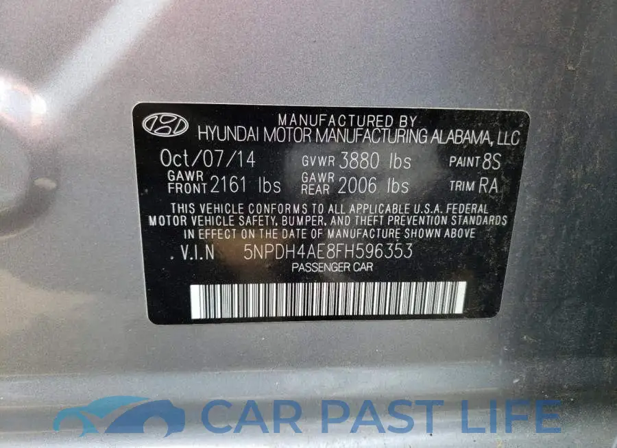 5NPDH4AE8FH596353# 12