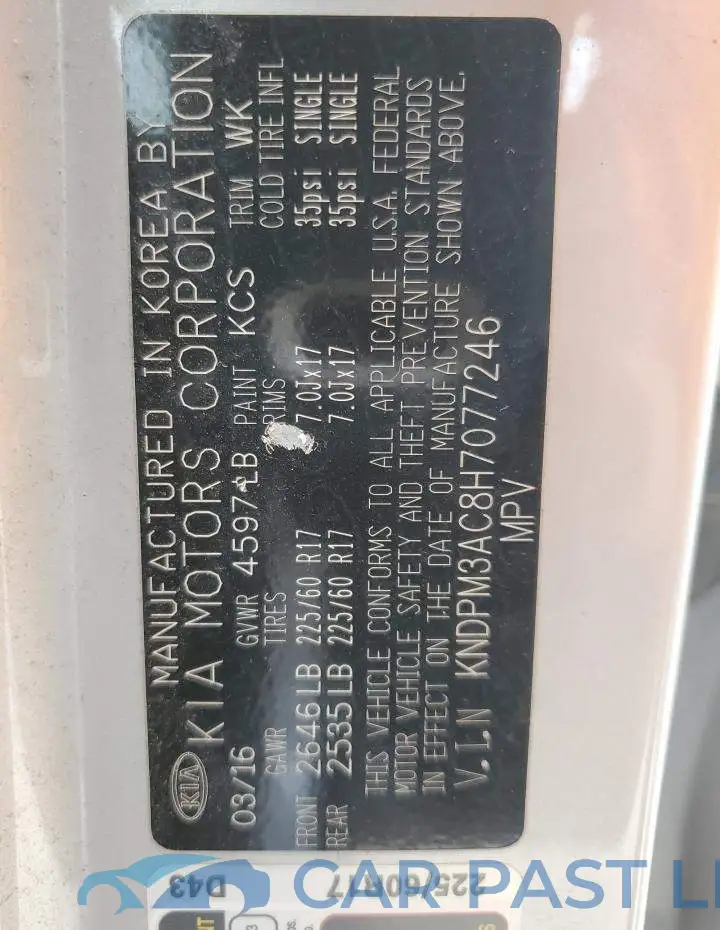 KNDPM3AC8H7077246# 13