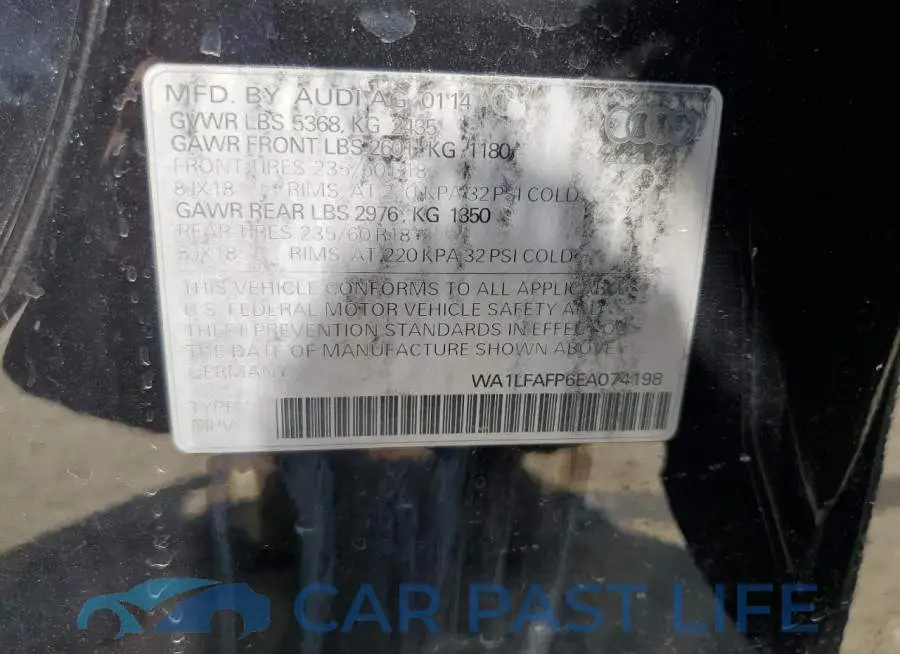 WA1LFAFP6EA074198# 12