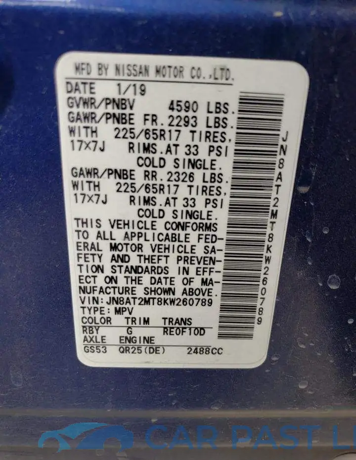 JN8AT2MT8KW260789# 13