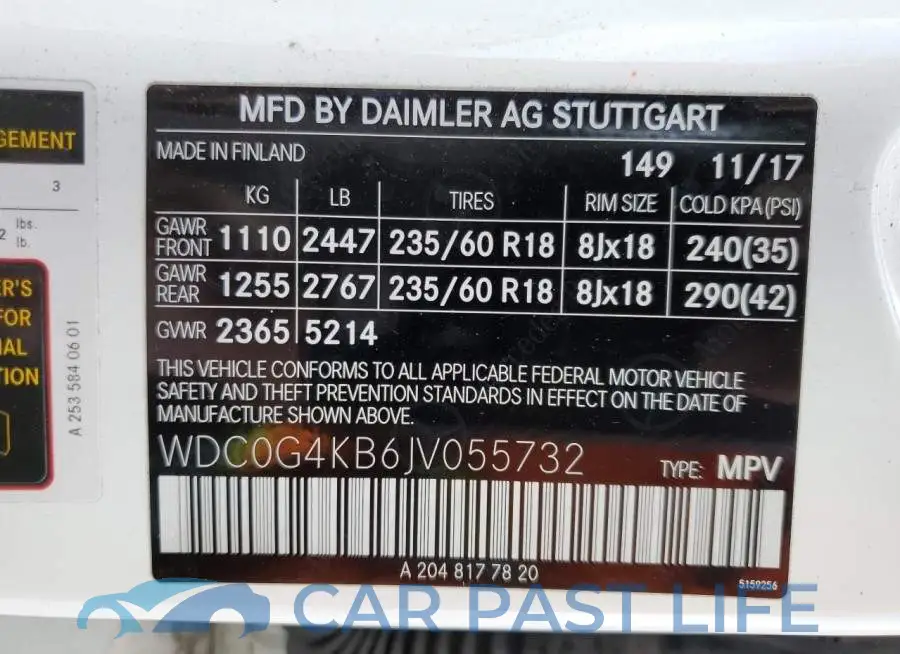WDC0G4KB6JV055732# 12
