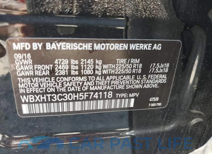 WBXHT3C30H5F74118# 12