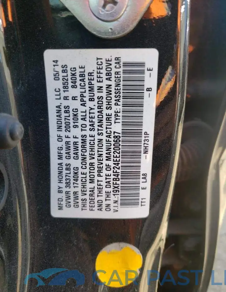 19XFB4F24EE200687# 12