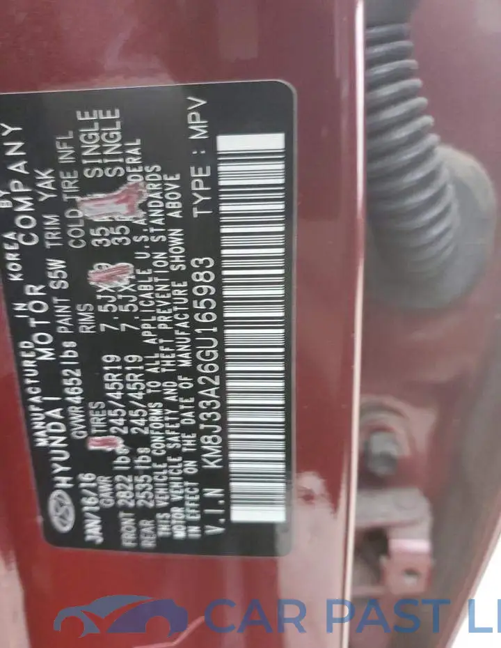 KM8J33A26GU165983# 12