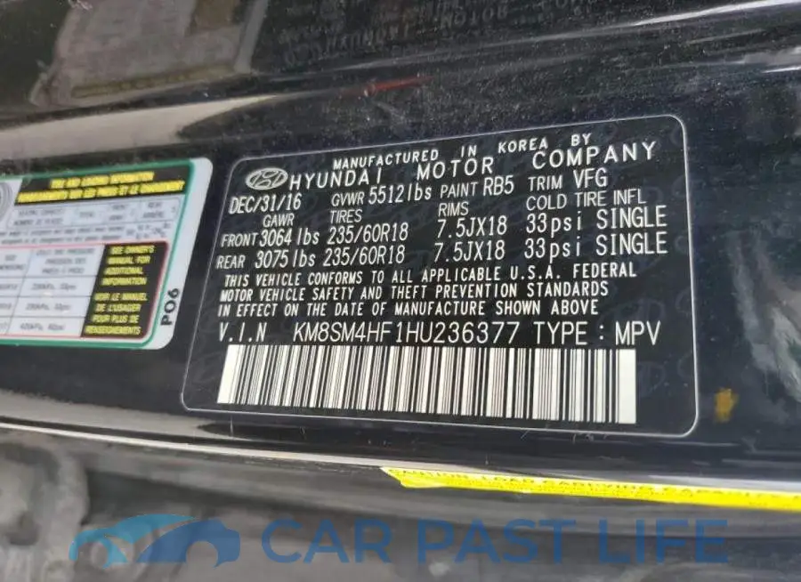 KM8SM4HF1HU236377# 12