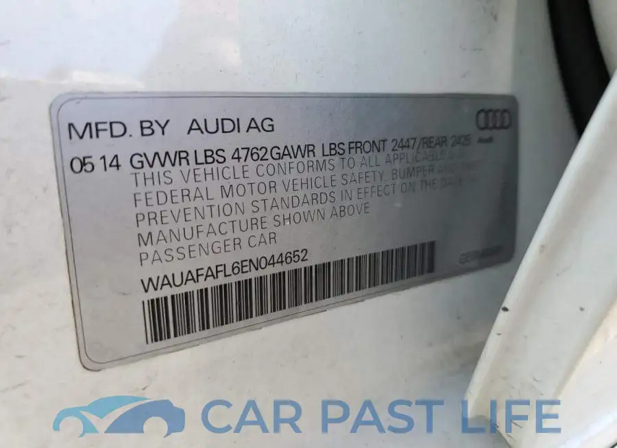 WAUAFAFL6EN044652# 12
