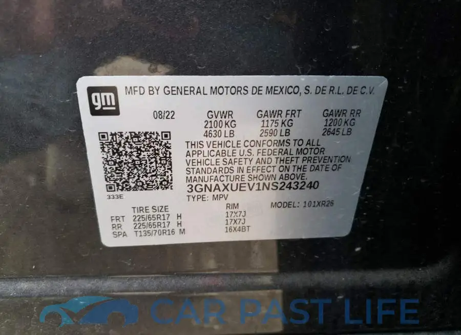 3GNAXUEV1NS243240# 12
