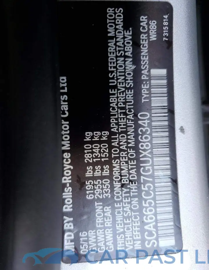 SCA665C57GUX86340# 12