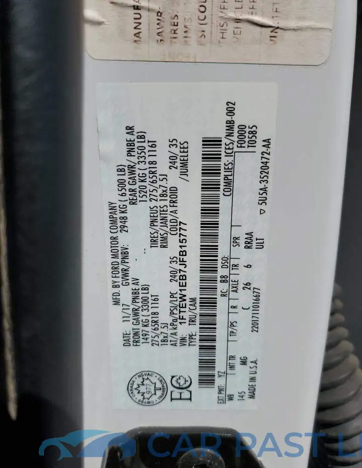 1FTEW1EB7JFB15777# 13