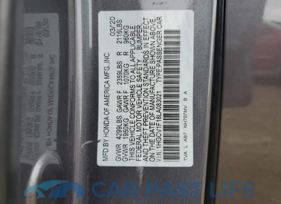1HGCV1F18LA083021# 13