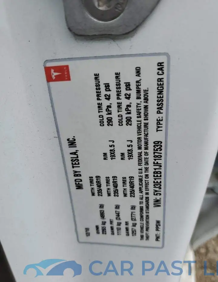 5YJ3E1EB1JF187539# 12