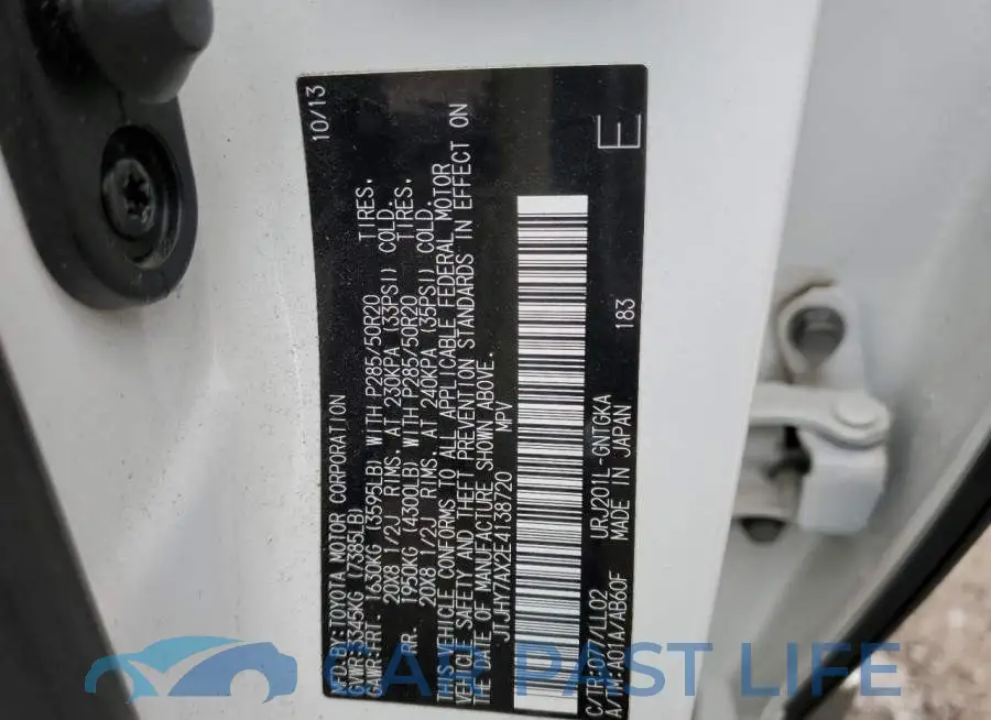 JTJHY7AX2E4138720# 13