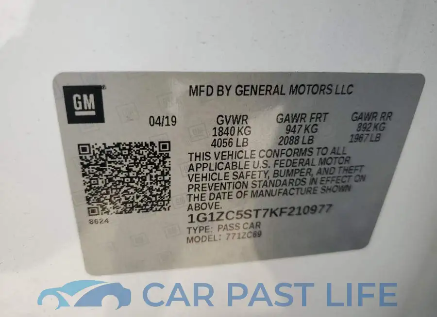 1G1ZC5ST7KF210977# 12