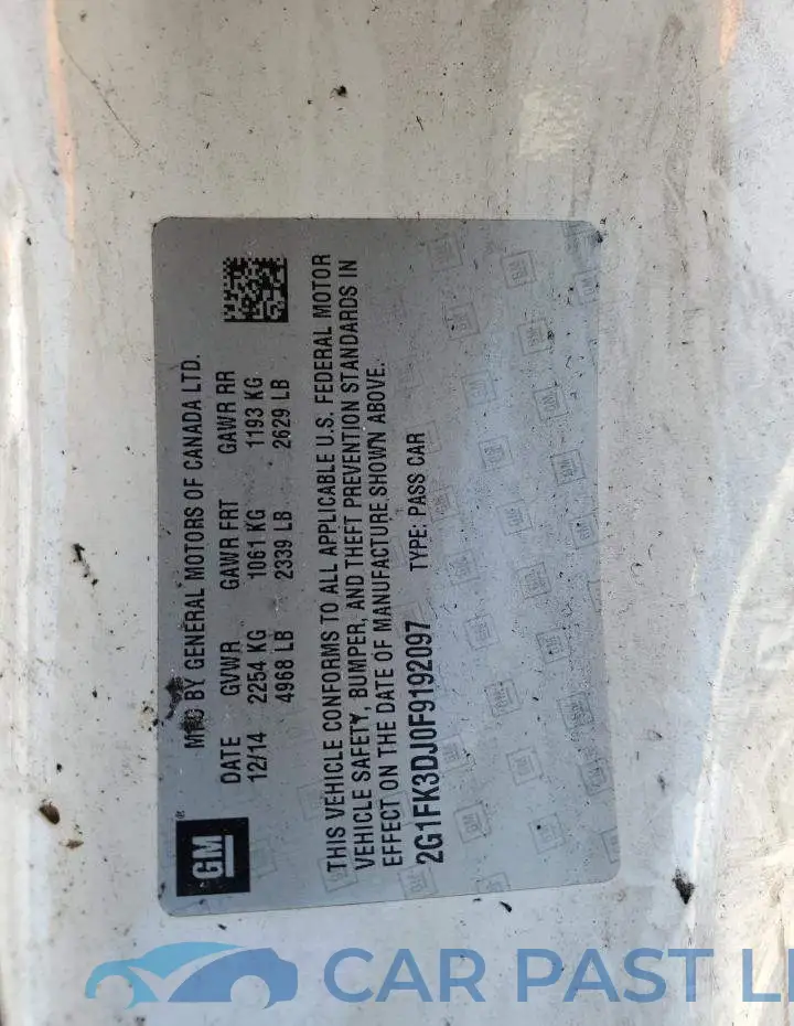 2G1FK3DJ0F9192097# 12