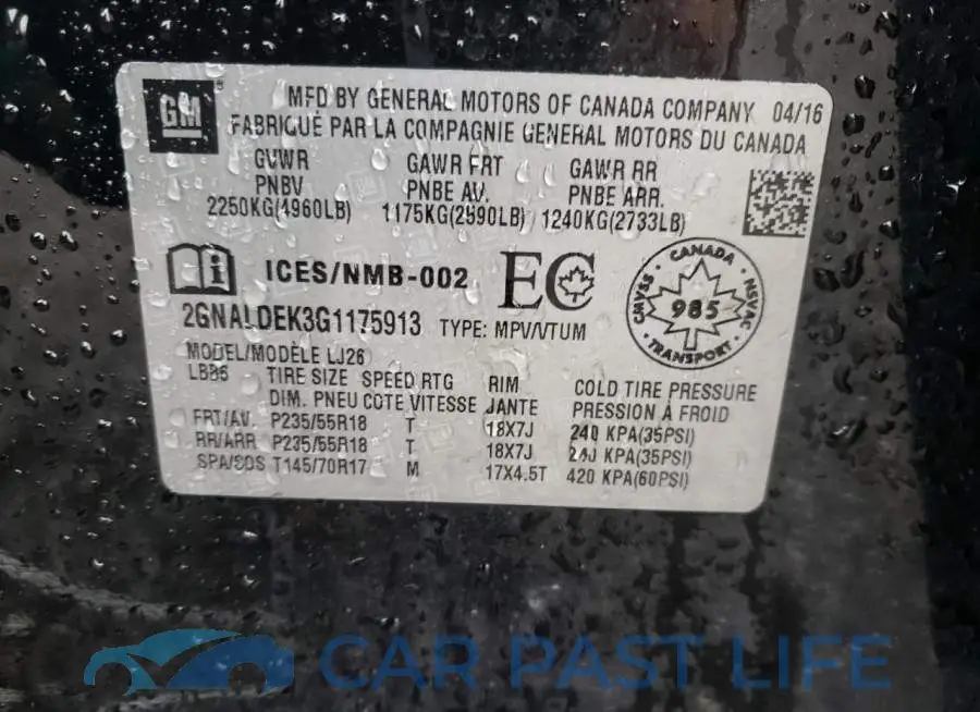 2GNALDEK3G1175913# 13