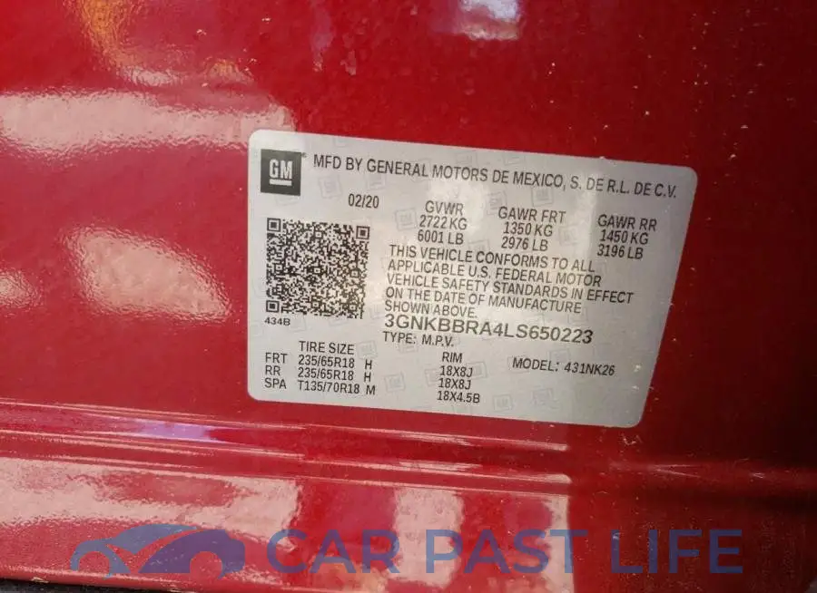 3GNKBBRA4LS650223# 12