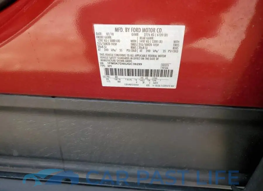 1FM5K7D80JGC39299# 13