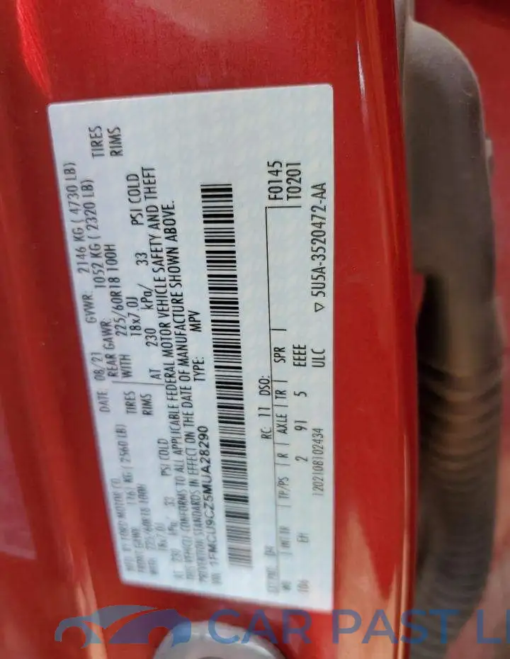 1FMCU9CZ5MUA28290# 13