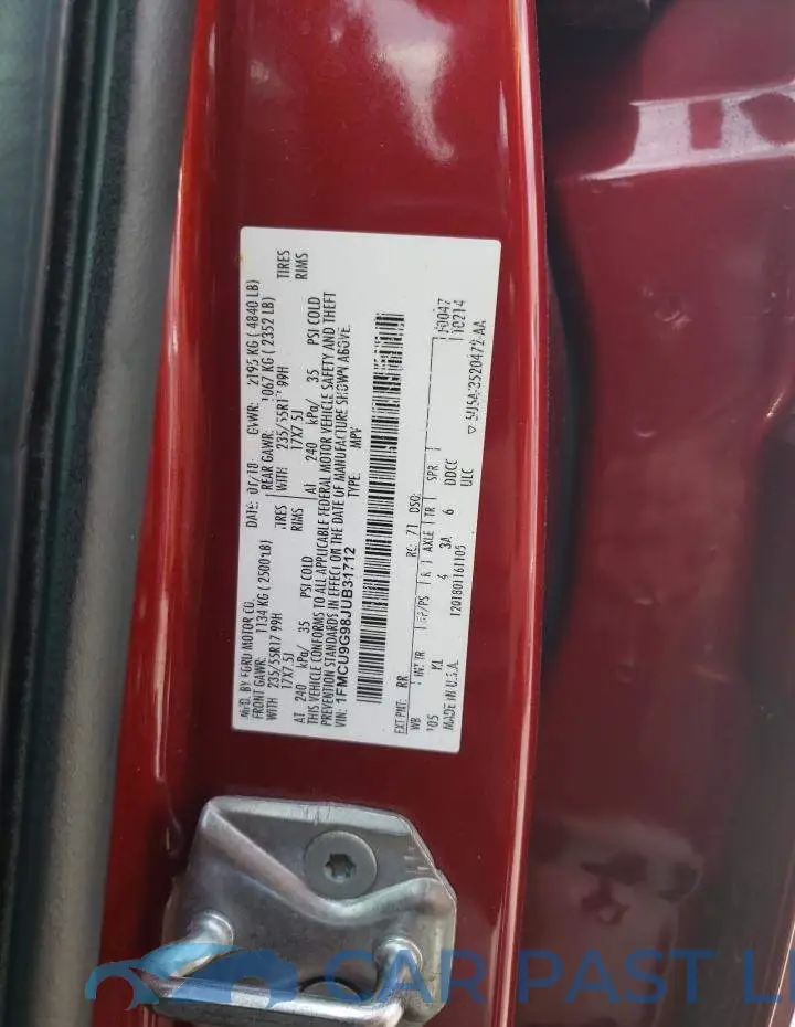1FMCU9G98JUB31712# 13