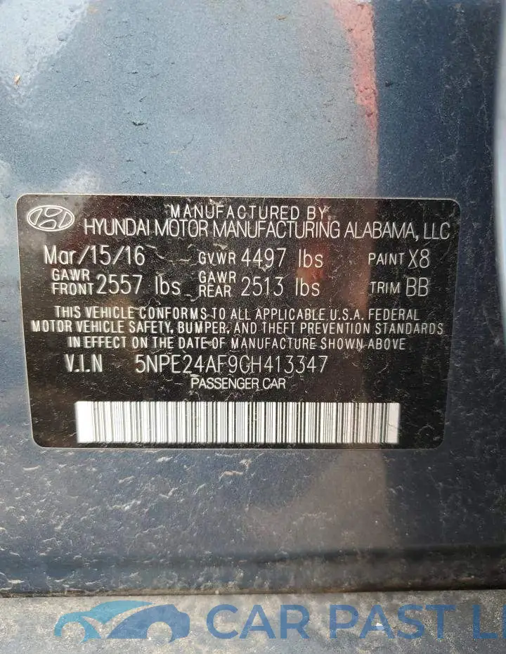 5NPE24AF9GH413347# 12