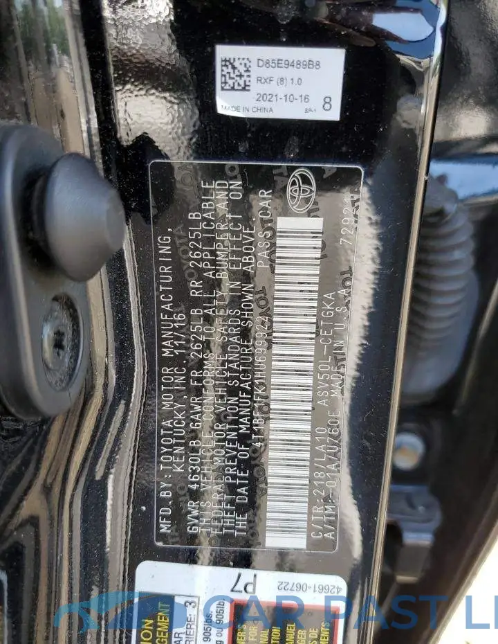 4T1BF1FK1HU699922# 12
