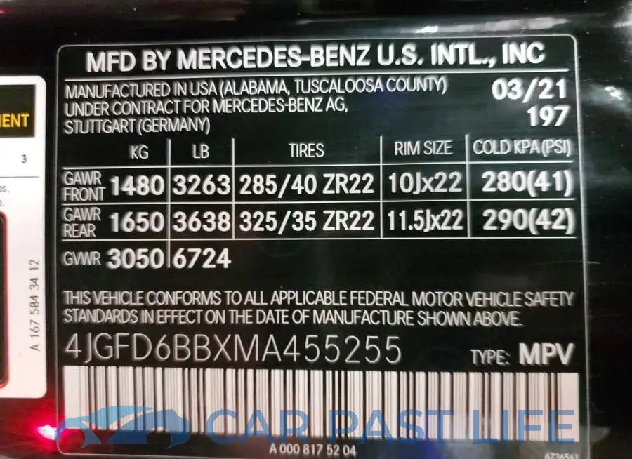 4JGFD6BBXMA455255# 12