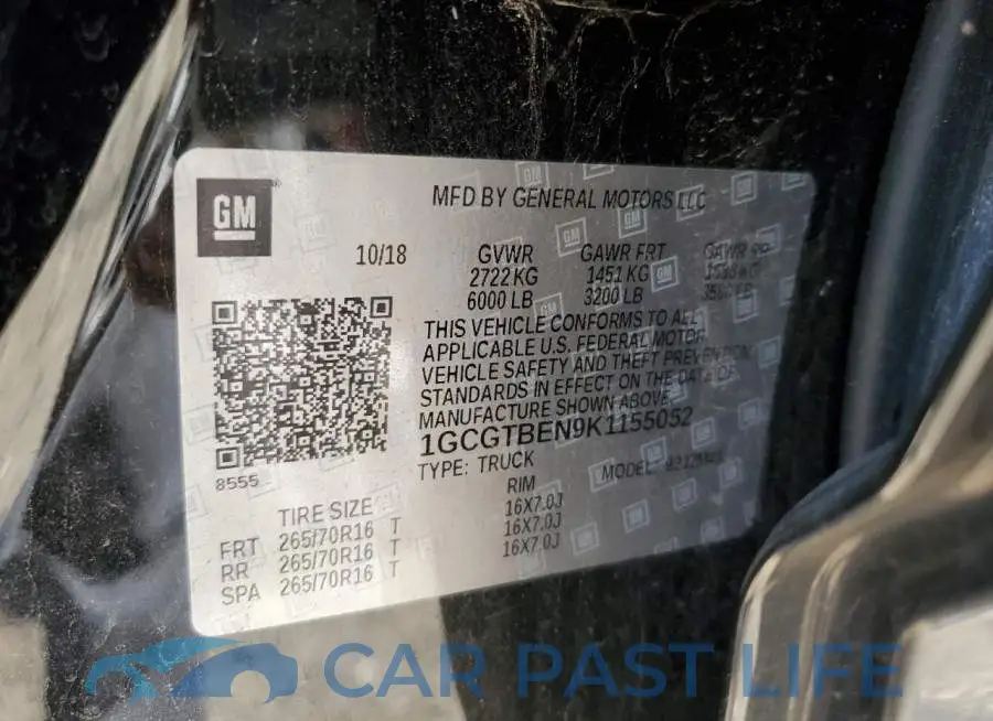 1GCGTBEN9K1155052# 12