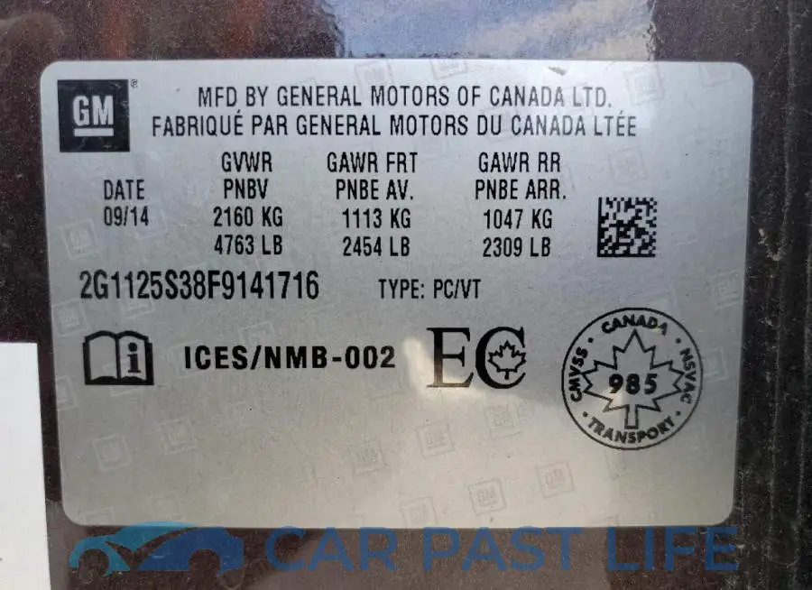 2G1125S38F9141716# 13